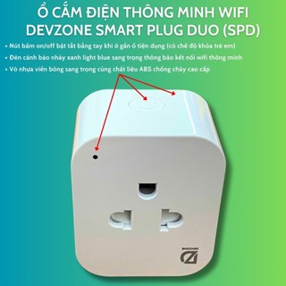 Ổ cắm điện thông minh wifi điều khiển từ xa DEVZONE SPD, ổ điện đa năng chịu tải có hẹn giờ, đo điện năng trong nhà