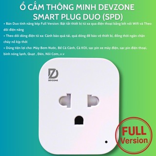 Ổ cắm điện thông minh wifi điều khiển từ xa DEVZONE SPD, ổ điện đa năng chịu tải có hẹn giờ, đo điện năng trong nhà