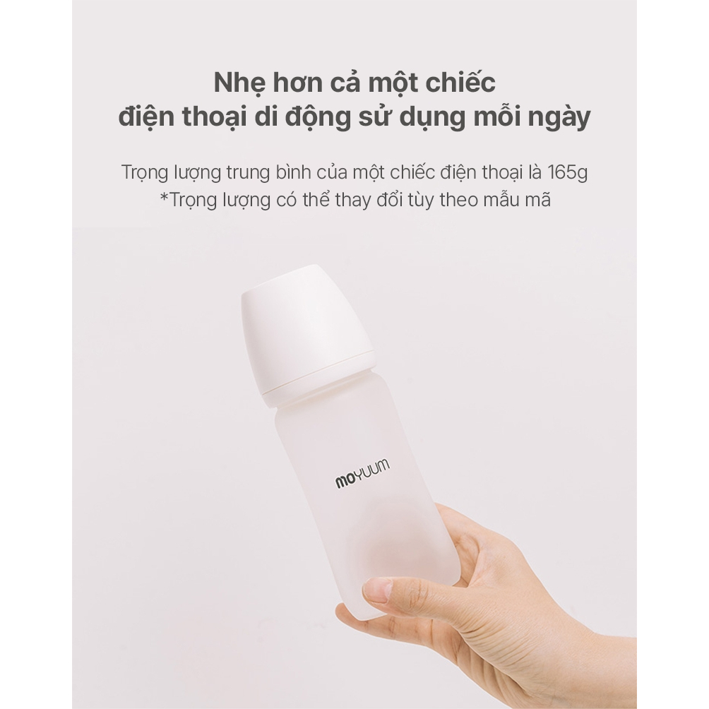 MỚI - Bình thủy tinh tráng silicone Moyuum - Twinkle - 150ml/240ml