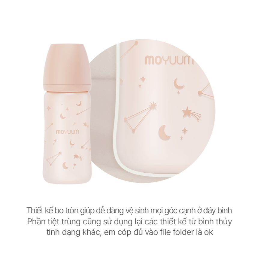 MỚI - Bình thủy tinh tráng silicone Moyuum - Twinkle - 150ml/240ml
