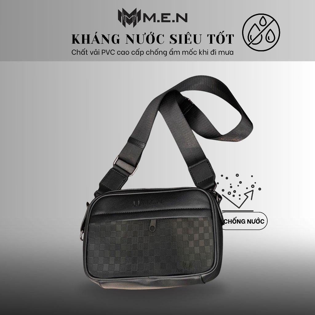 Túi đeo chéo M.E.N Laser Caro đen ngầu [FREESHIP]