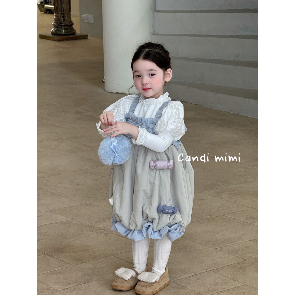 CANDI MIMI Váy hai dây babydoll đính kẹo NL5430 - Phong cách Hàn Quốc