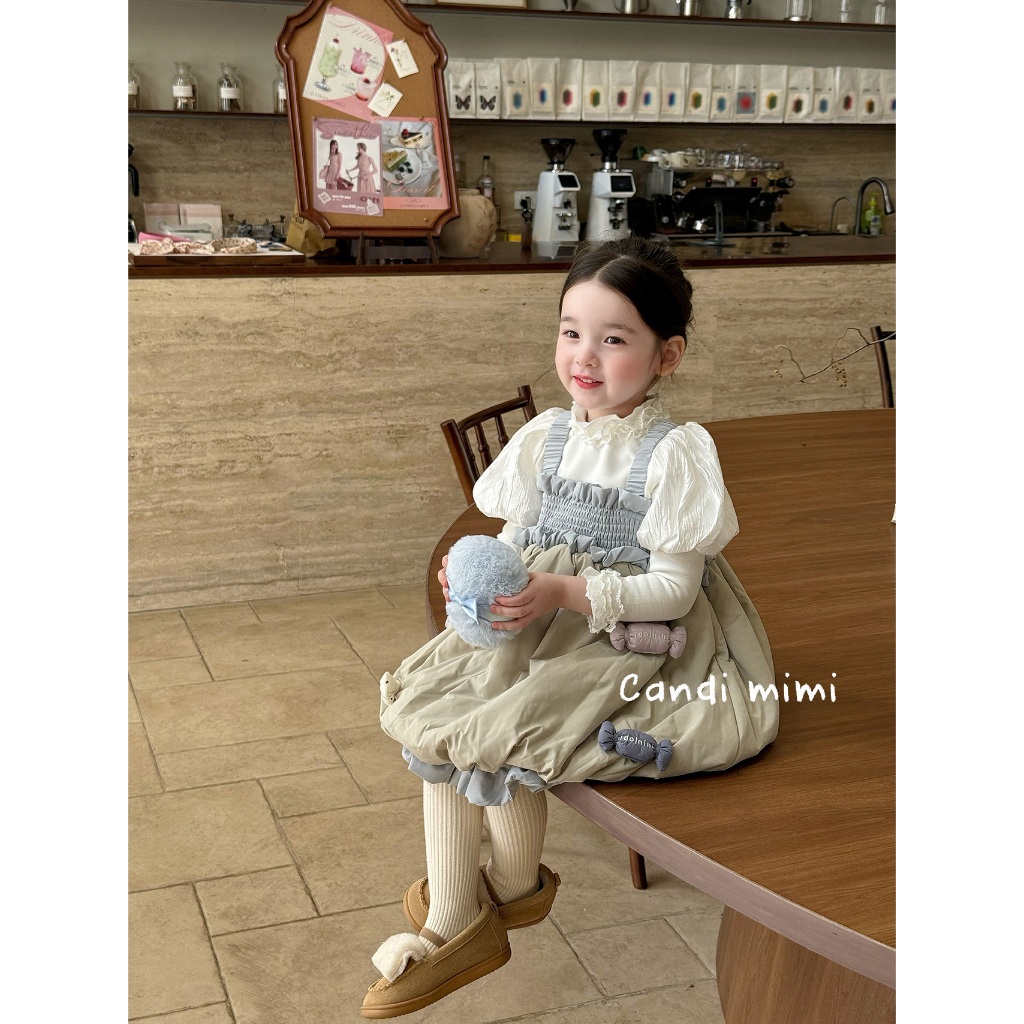 CANDI MIMI Váy hai dây babydoll đính kẹo NL5430 - Phong cách Hàn Quốc