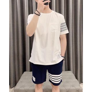Set Mặc Hè ,Đồ bộ nam 4 SỌC quần áo thể thao MÙA HÈ chất thun lưới mè phối màu cộc tay K1