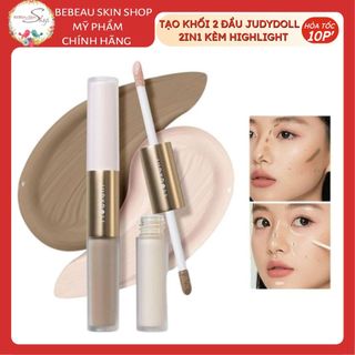 Tạo Khối Và Bắt Sáng 2 Đầu Dạng Kem Judydoll Liquid Highlighter & Contour Duo Tiện Lợi 2in1 - Bebeau