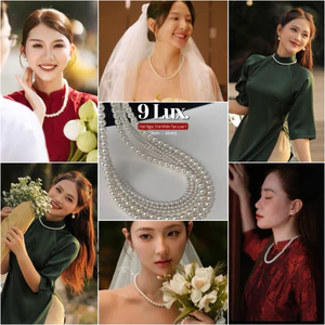 Vòng cổ full size ngọc trai nhân tạo VC102 đơn giản sang trọng, Dây chuyền ngọc trai nhân tạo ngắn nhiều size
