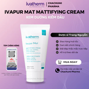 Kem Dưỡng Kiềm Dầu Ivatherm Ivapur Mat Mattifying Cream Dành Cho Da Dầu Nhạy Cảm, Da Mụn 40ml