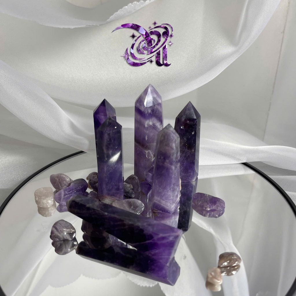 Đá Thanh Tẩy Trụ T.A Tím - Đá phong thủy, Đá năng lượng tăng trực giác trải bài Tarot (~5cm)