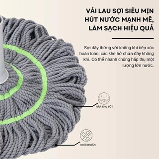 Cây Lau Nhà Vắt Tay Trợ Lực Siêu Thấm Hút Chất Liệu Inox