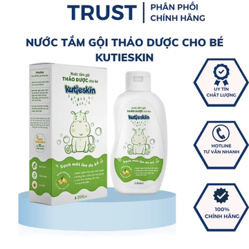 Nước tắm Kutieskin, nước tắm gội thảo dược cho bé KUTIESKIN, Sữa tắm cho bé - Ngừa rôm sảy, mẩn ngứa