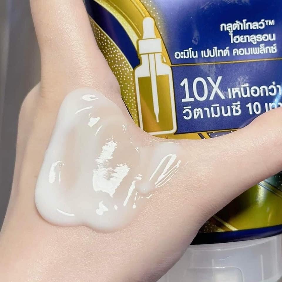 Dưỡng Thể Trắng Da Vaseline 10X Healthy Bright Gluta HYA Burst Over Night Thái Lan 330ml(Màu Xanh) Chính hãng
