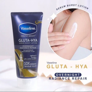 Sữa dưỡng thể Vaseline 10X xanh Healthy Bright Gluta Hya Serum Burst Lotion Overnight Radiance Repair