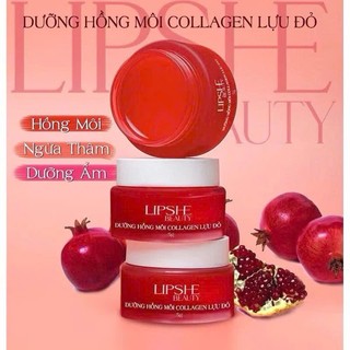Dưỡng Môi Lipshe Lựu Đỏ Collagen, Dưỡng Môi Lipshe beauty Hủ 5g Chính hãng