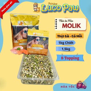 Hạt Cho Mèo MOLIK [ 1.5kg ] Vị Thịt Gà và Cá Hồi duy trì vóc dáng, bảo vệ sức khỏe đường tiết niệu