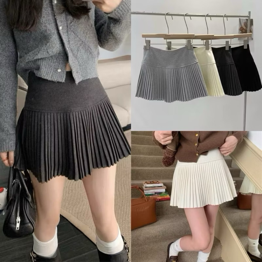 Ssu.Studio// (CÓ SẴN)ẢNH TỰ CHỤP HÀNG QUẢNG CHÂU CHÂN VÁY XẾP LI XOÈ CÓ QUẦN CHẤT DẠ SIU XINH THU ĐÔNG 2025
