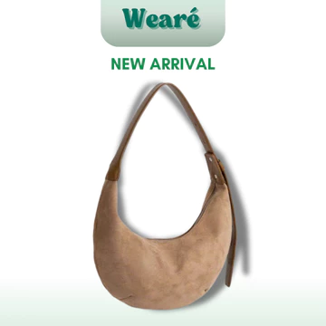 Women's Suede Shoulder Bag – Beige