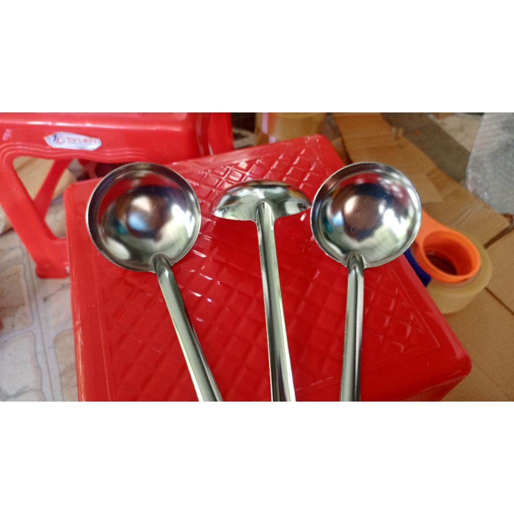 Combo 3 Vá Lẩu Inox Số 7 30cm, Vá Múc Canh, Múc Lẩu Inox Dày