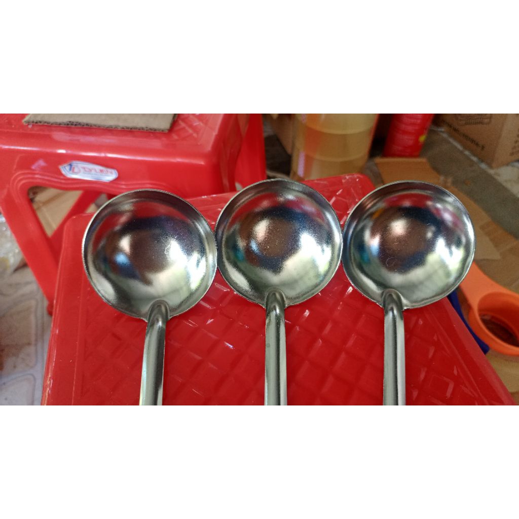 Combo 3 Vá Lẩu Inox Số 7 30cm, Vá Múc Canh, Múc Lẩu Inox Dày