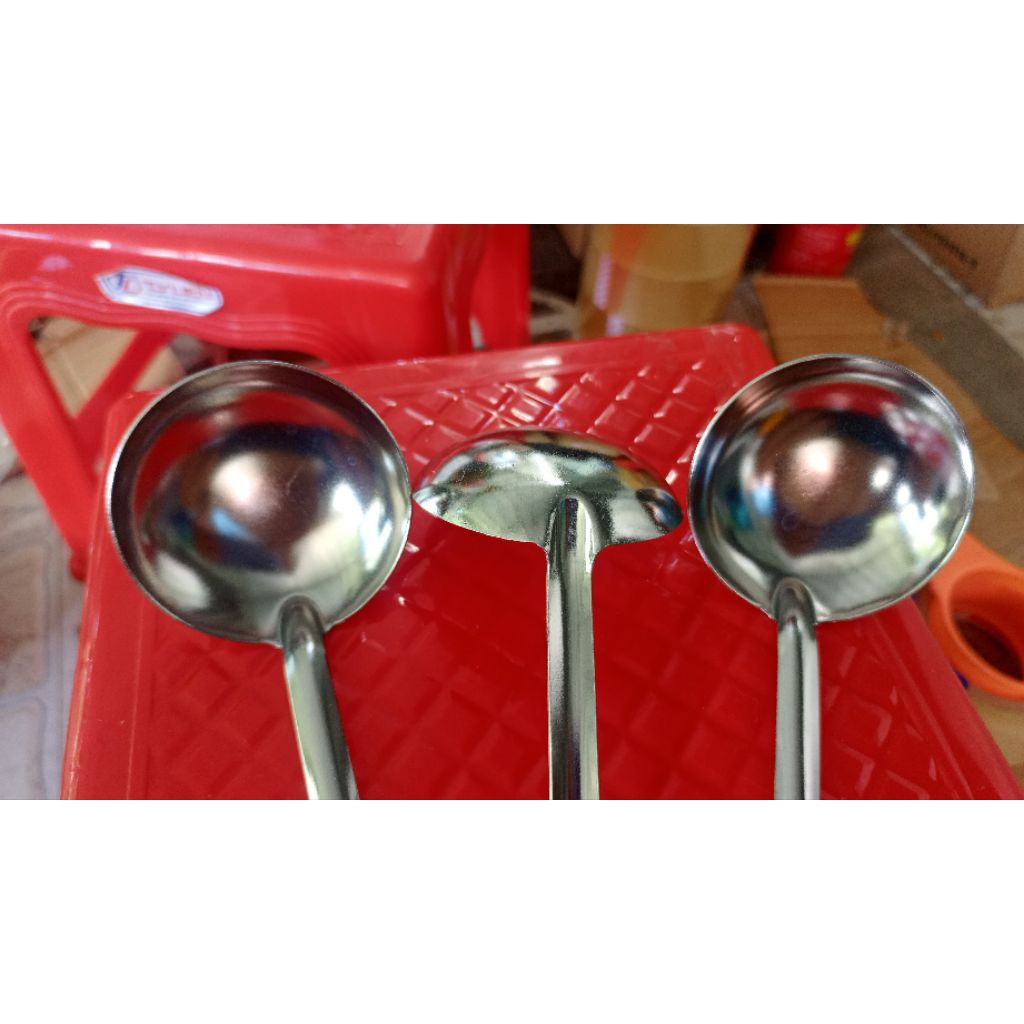 Combo 3 Vá Lẩu Inox Số 7 30cm, Vá Múc Canh, Múc Lẩu Inox Dày