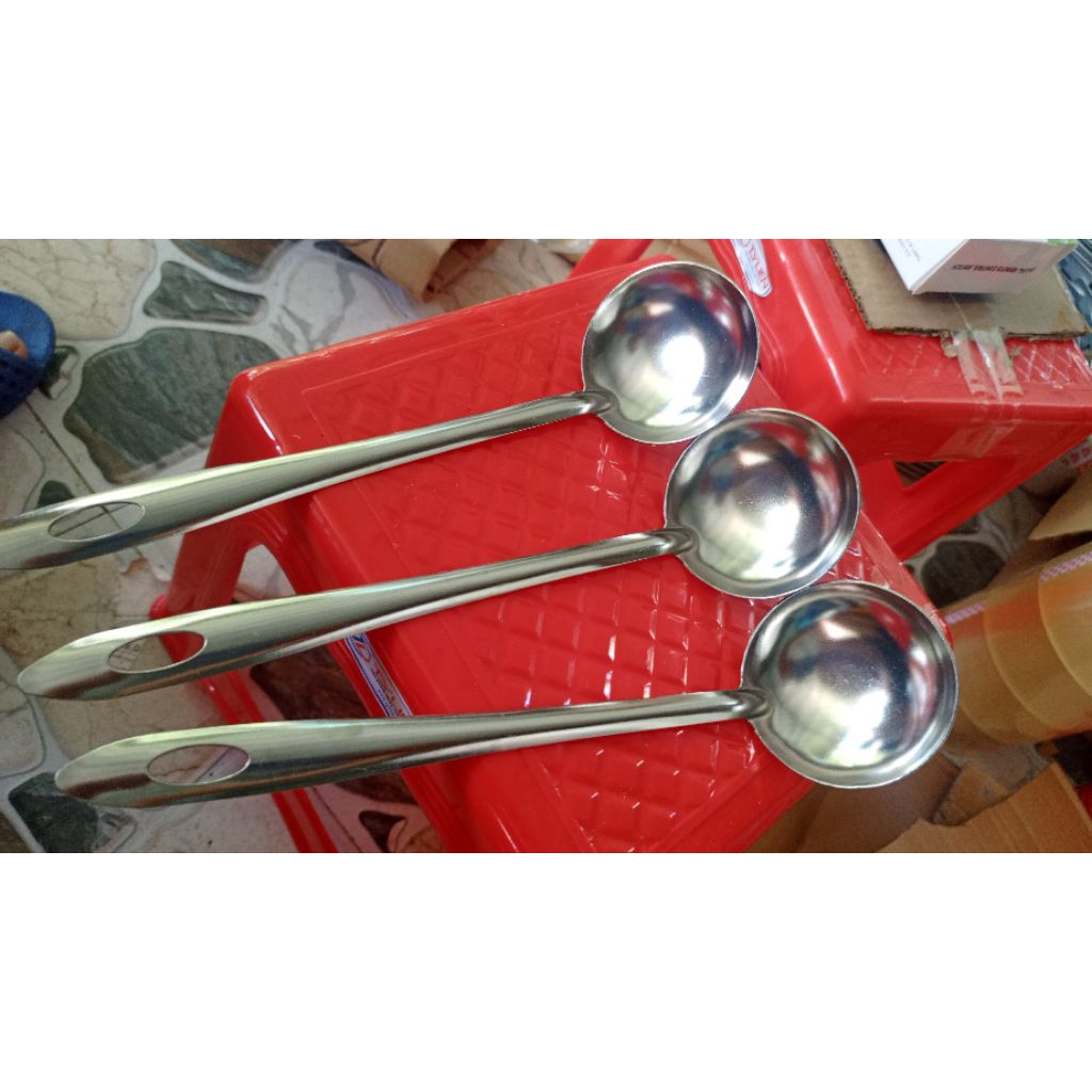 Combo 3 Vá Lẩu Inox Số 7 30cm, Vá Múc Canh, Múc Lẩu Inox Dày