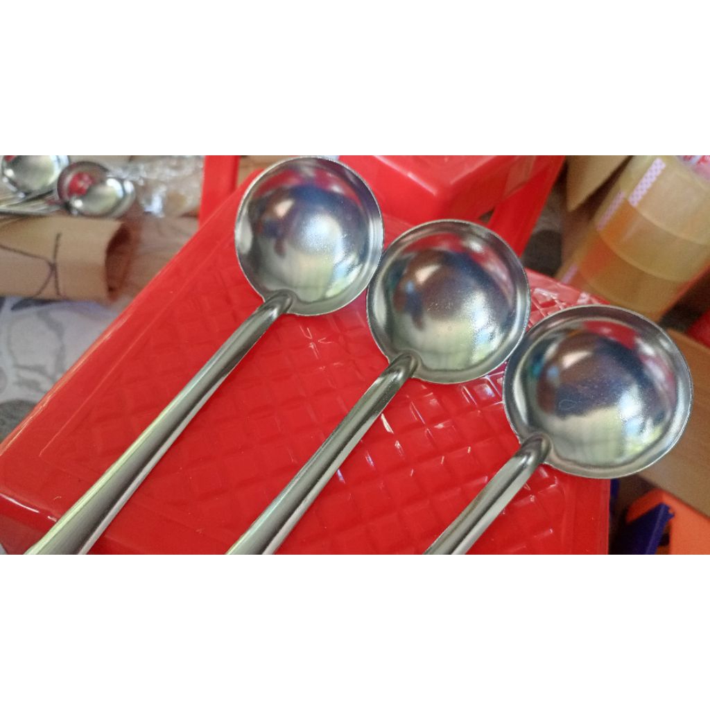 Combo 3 Vá Lẩu Inox Số 7 30cm, Vá Múc Canh, Múc Lẩu Inox Dày