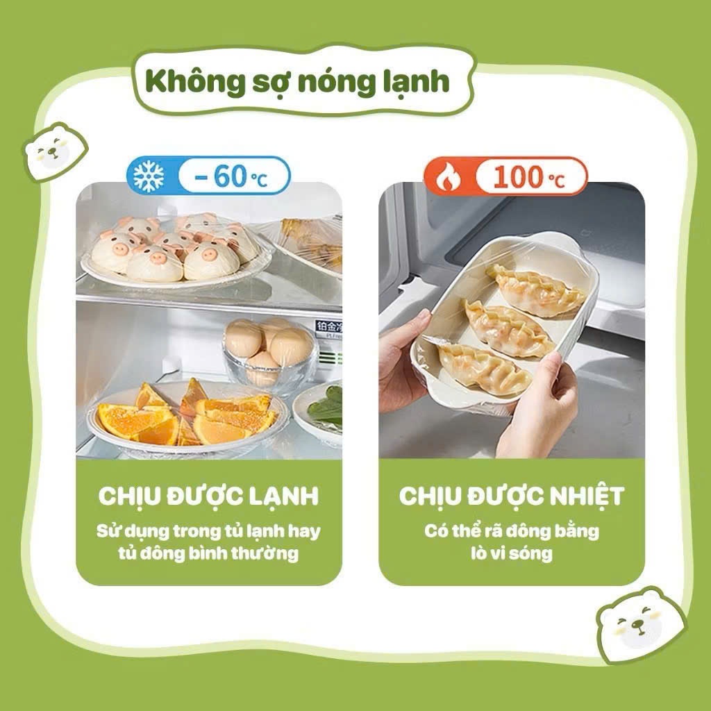 Túi 300c màng bọc thực phẩm chất liệu PE treo tường dạng rút, tiện lợi, có chun co dãn siêu dai AMIZIN
