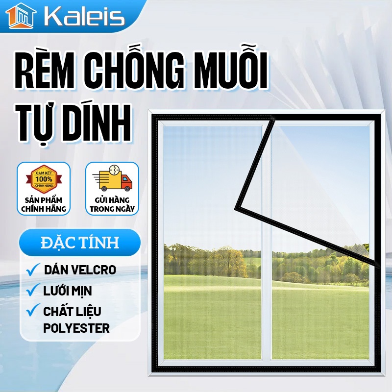 Kaleis Lưới Chống Muỗi Tự Dính Có Tặng Băng Dính, Dễ Dùng, Dán Cửa Nhanh Gọn