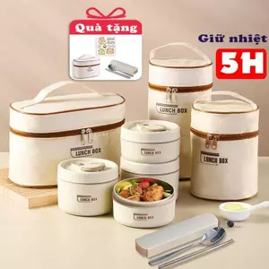 Hộp đựng cơm giữ nhiệt 3 tầng . 4 tầng dùng được lò vi sóng