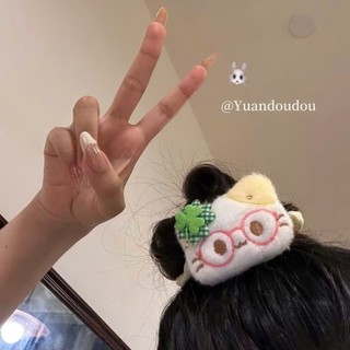 Scrunchies cột tóc mèo vàng nhồi bông mềm mịn dễ thương