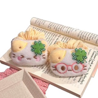 Scrunchies cột tóc mèo vàng nhồi bông mềm mịn dễ thương
