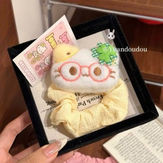 Scrunchies cột tóc mèo vàng nhồi bông mềm mịn dễ thương