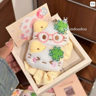 Scrunchies cột tóc mèo vàng nhồi bông mềm mịn dễ thương