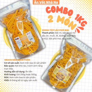 COMBO 2 VỊ SNACK GIÒN RỤM [ 2 BỊCH MỖI BỊCH 250g, SNACK ĂN VẶT NHÀ NA ]