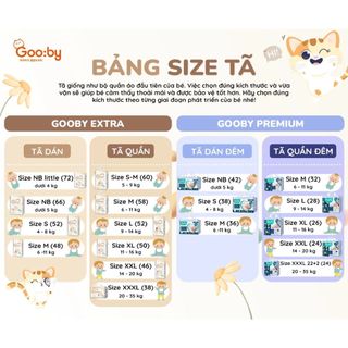 Combo 2 Bỉm/ tã Gooby Extra/ Premium – siêu thấm hút, thoáng khí, chống tràn cho bé (GIAO NGẪU NHIÊN SỐ MIẾN)