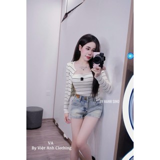Set Áo Len Cardigan Kèm 2S Kẻ Ngang QCCC Cao Cấp