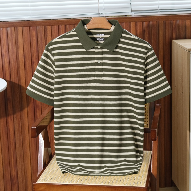 Áo Thun Polo Nam Heritage Stripe Kẻ Sọc, Vải Cotton Cao Cấp, Thoáng Mát,Trẻ Trung, Thanh Lịch, Chuẩn Form - MANNER | BigBuy360 - bigbuy360.vn