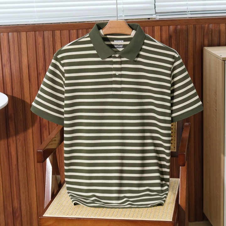 Áo Thun Polo Nam Heritage Stripe Kẻ Sọc, Vải Cotton Cao Cấp, Thoáng Mát,Trẻ Trung, Thanh Lịch, Chuẩn Form - MANNER