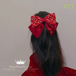 Kẹp tóc nơ to phong cách tiểu thư phù hợp lễ tết