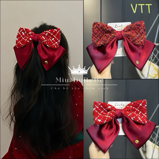 Kẹp tóc nơ to phong cách tiểu thư phù hợp lễ tết