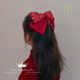 Kẹp tóc nơ to phong cách tiểu thư phù hợp lễ tết