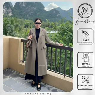 Áo mangto dạ cá tay vân chéo (113cm) - Xuananhthomay