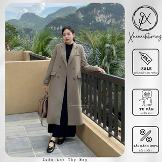 Áo mangto dạ cá tay vân chéo (113cm) - Xuananhthomay