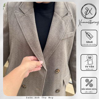 Áo mangto dạ cá tay vân chéo (113cm) - Xuananhthomay