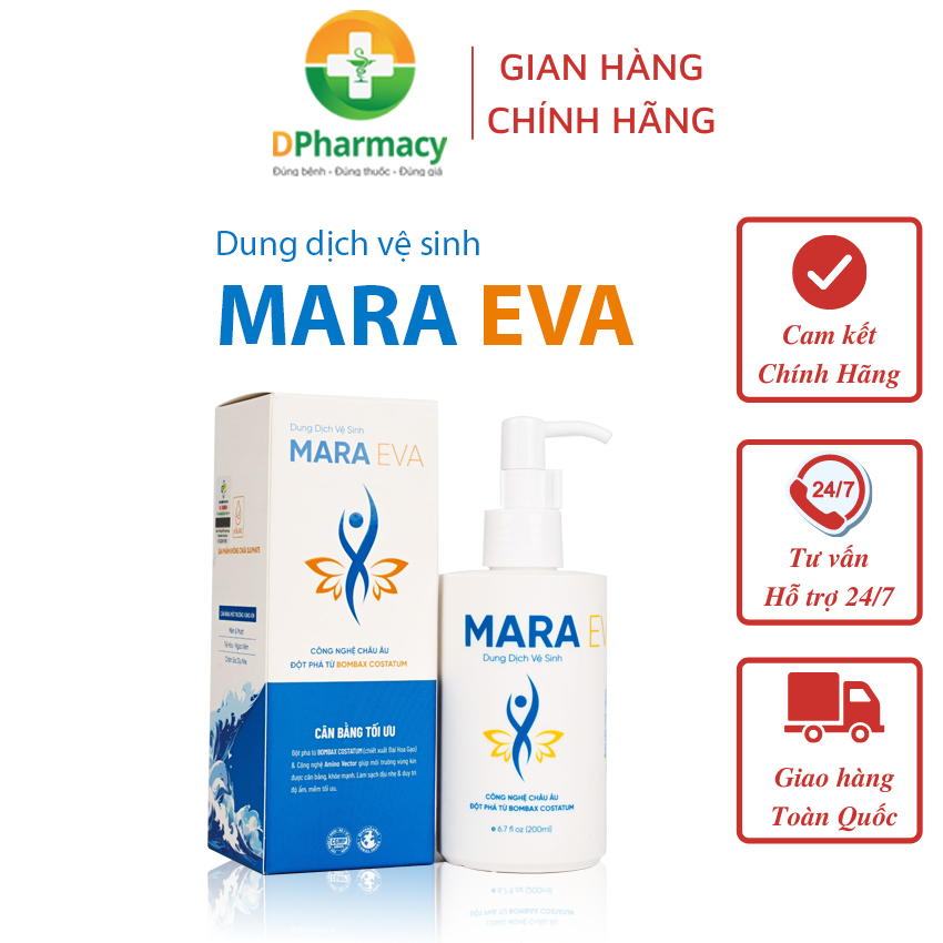 Dung Dịch Vệ Sinh Mara Eva, Hỗ Trợ Làm Sạch Nhẹ Nhàng, Khử Mùi Hôi Và Làm Thơm, Duy Trì Cân Bằng pH