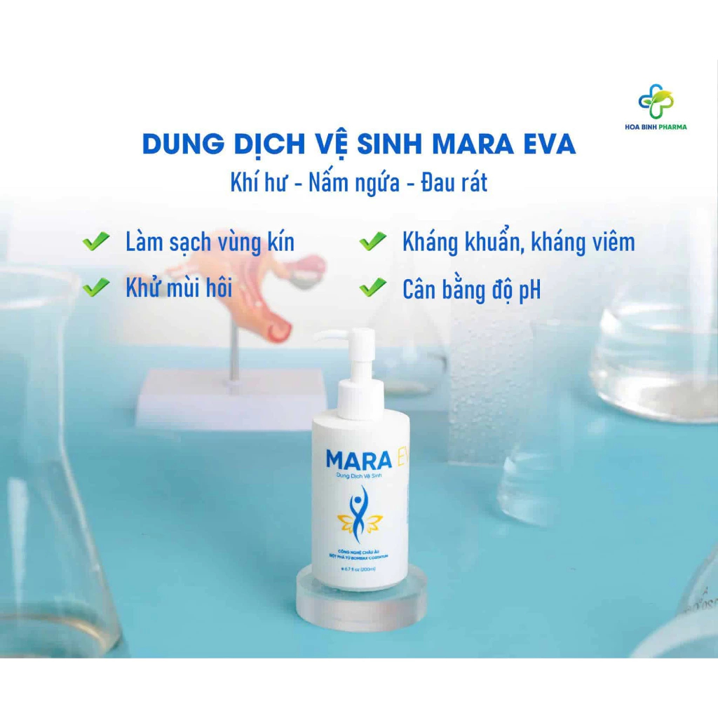 Dung Dịch Vệ Sinh Mara Eva, Hỗ Trợ Làm Sạch Nhẹ Nhàng, Khử Mùi Hôi Và Làm Thơm, Duy Trì Cân Bằng pH