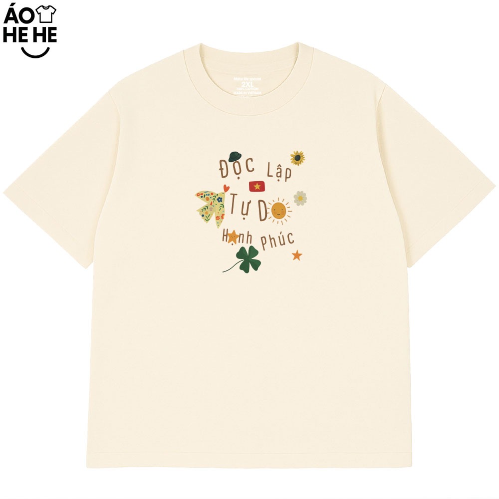 Áo Việt Nam Độc Lập Tự Do Hạnh Phúc, Tự Hào Dân Tộc Dành Tặng Nam Nữ Form Rộng Cotton 250gsm