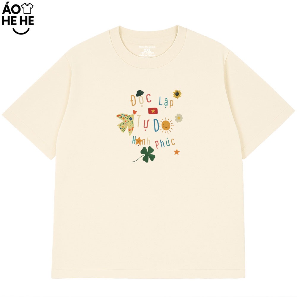 Áo Việt Nam Độc Lập Tự Do Hạnh Phúc, Tự Hào Dân Tộc Dành Tặng Nam Nữ Form Rộng Cotton 250gsm