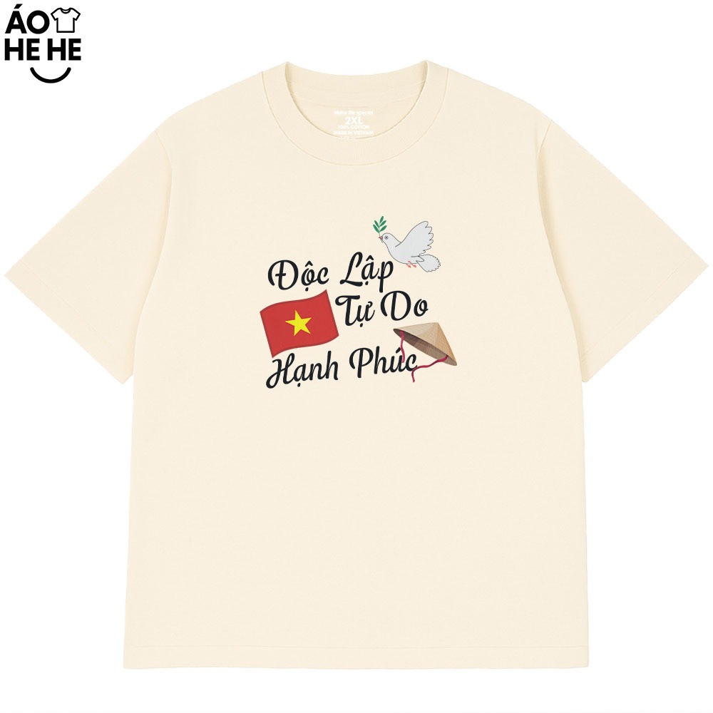 Áo Thun Việt Nam Độc Lập Tự Do Hạnh Phúc, Tự Hào Dân Tộc Form Rộng Cotton 250gsm