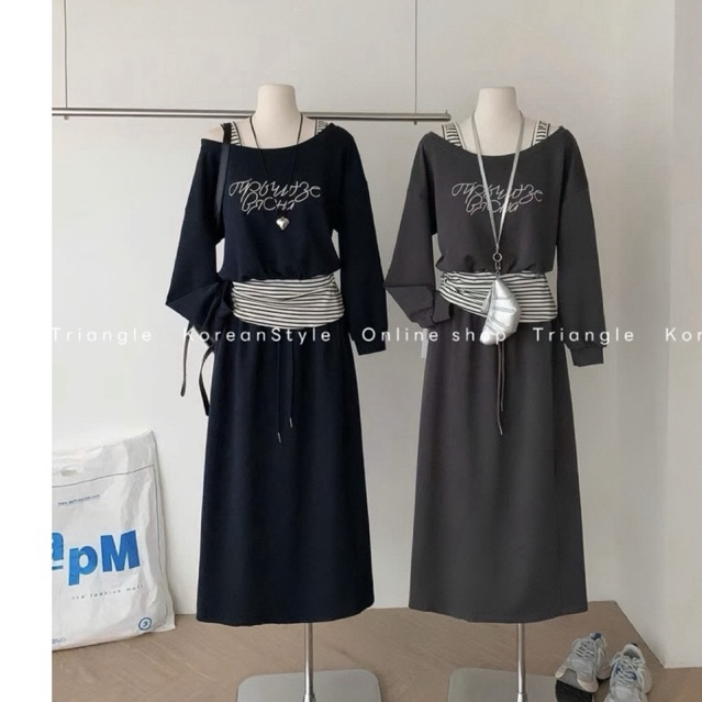 TRIANGLE - Becha Set (Cân nhắc kỹ, return is not welcomed)- Set thể thao áo hai mảnh mix chân váy bút chì midi