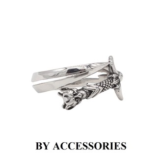 Nhẫn nam unisex titan tạo hình thanh kiếm quấn vòng cá tính không gỉ MR2505 BY ACCESSORIES